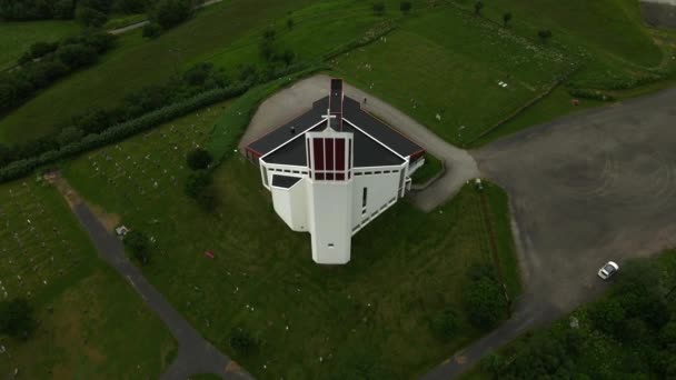 Chiesa Borge Nelle Isole Lofoten Norvegia Drone — Video Stock