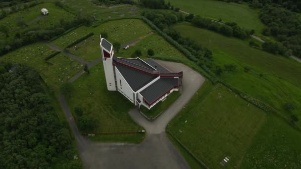 Chiesa Borge Nelle Isole Lofoten Norvegia Drone — Video Stock
