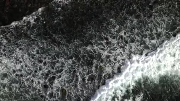 Wellen Strand Von Unstad Auf Den Lofoten Norwegen Drohne — Stockvideo