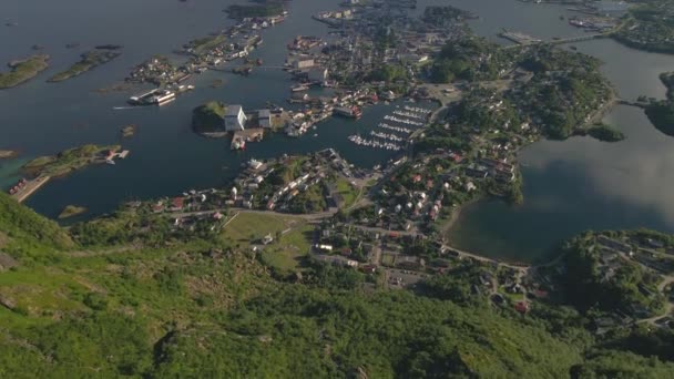 Svolvaer Auf Den Lofoten Norwegen Drohne — Stockvideo