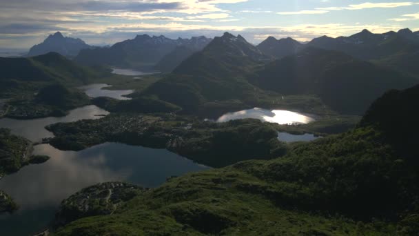 Νήσοι Lofoten Στη Νορβηγία Από Την Drone — Αρχείο Βίντεο