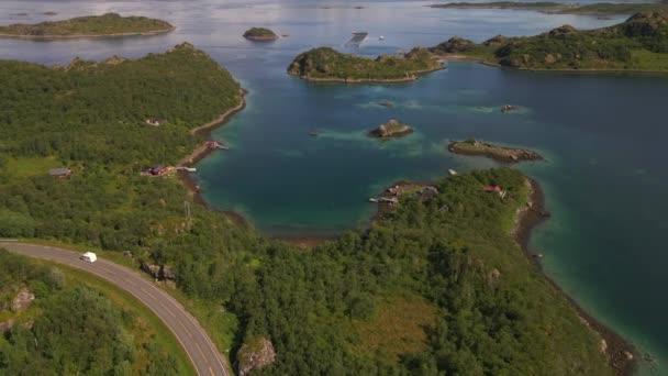 Lofoten Islands Norge Med Drönare — Stockvideo