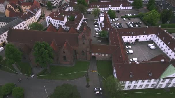 Szent Hans Templom Odense Dánia Által Drone — Stock videók