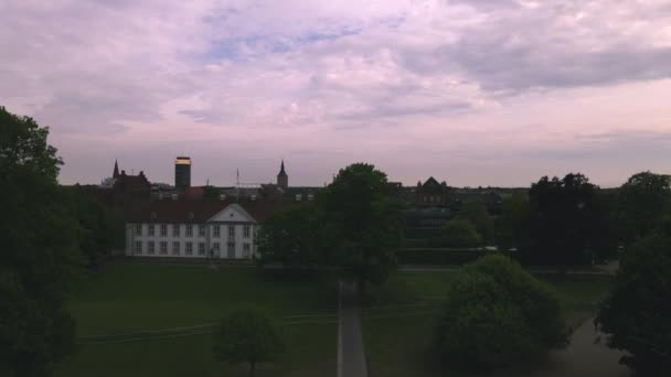 Odense Kastély Dániában Vele Drone — Stock videók