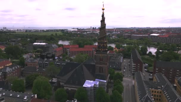 Kyrkan Vår Frälsare Vor Frelsers Kirke Köpenhamn Danmark — Stockvideo
