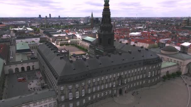 Дворец Амальенборг Копли Дания Помощью Дрона — стоковое видео