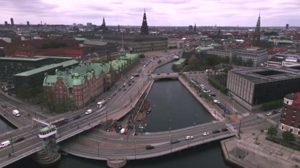 Kopenhag Danimarka Daki Borsen Amalienborg Sarayı — Stok video