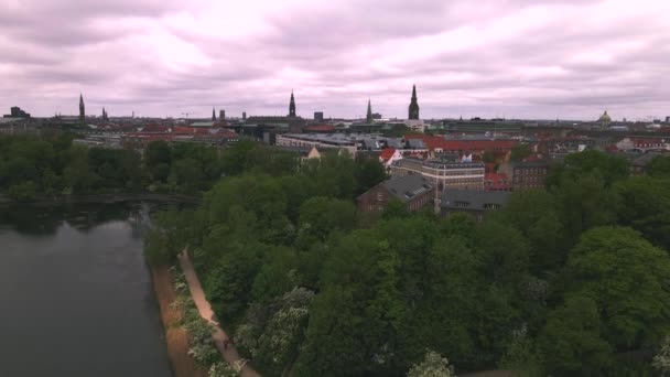 Christianshavn Kopenhadze Dania Przez Drone — Wideo stockowe