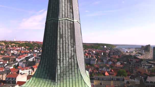 Katedra Aarhus Danii Przez Drone — Wideo stockowe