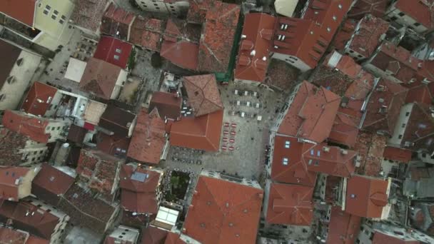 Kotor Montenegro Drone — Stockvideo