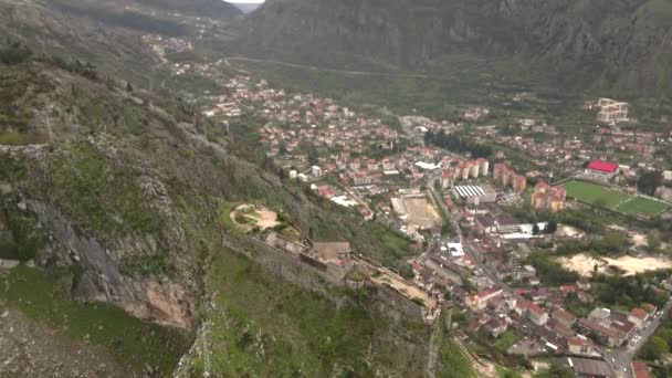 San Giovanni Fort Kotor Kotor Czarnogóra Drone — Wideo stockowe