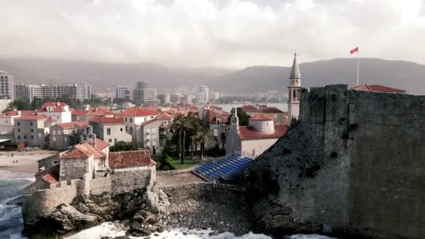 Budva Černá Hora Drone — Stock video