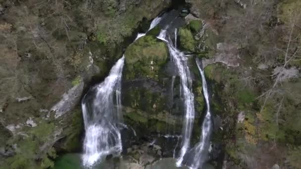 Virje Waterfall Slap Virje Slovenien Drone — Stockvideo