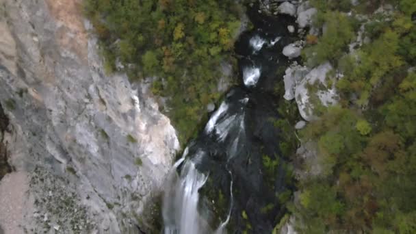Cascada Boka Bofetada Boka Eslovenia Por Drone — Vídeos de Stock