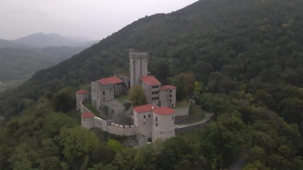 Brainik Rihemberk スロベニアの城By Drone — ストック動画