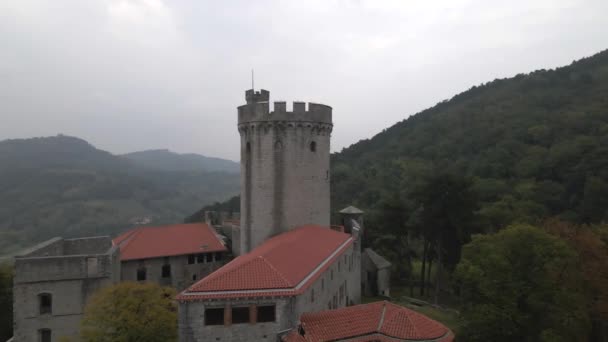 Branik Rihemberk Κάστρο Στη Σλοβενία Από Τον Drone — Αρχείο Βίντεο