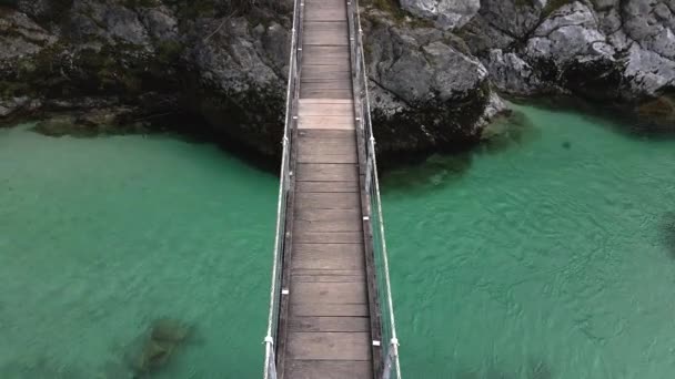 Rzeka Soca Słowenii Przez Drone — Wideo stockowe