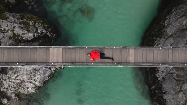 Soca River Slovenia Drone — 图库视频影像