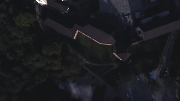 Pohled Shora Dolů Hrad Lublaň Slovinsku Drone — Stock video