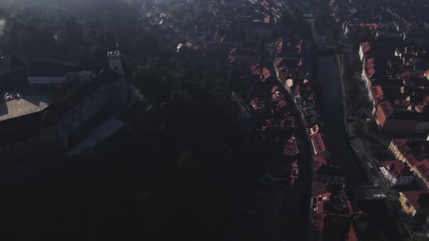 Κάστρο Της Λιουμπλιάνα Στη Σλοβενία Από Τον Drone — Αρχείο Βίντεο
