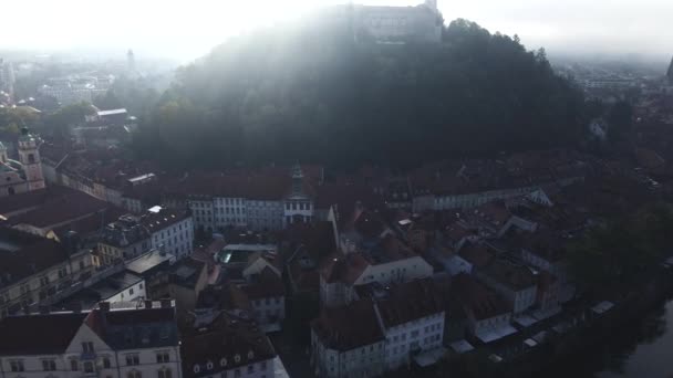 Hrad Lublaň Slovinsku Drone — Stock video
