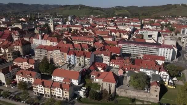 Maribor Slovenia Drone — 图库视频影像