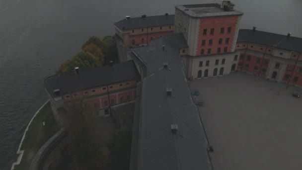 Cetatea Vaxholm Din Vaxholm Suedia Drona — Videoclip de stoc