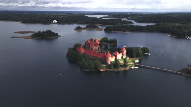 Château Île Trakai Lituanie Par Drone — Video