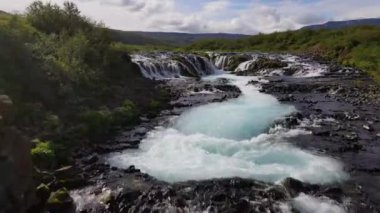 Bruarfoss Şelalesi İzlanda, İHA 'dan.