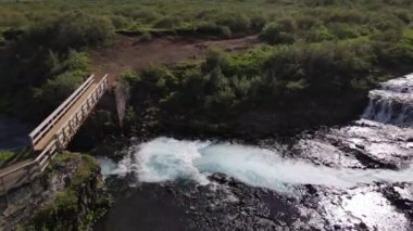 Bruarfoss Şelalesi İzlanda, İHA 'dan.