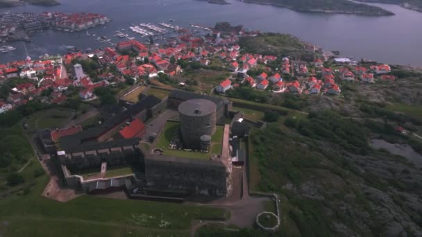 Carstens Fastning Marstrand Szwecja Przez Drone — Wideo stockowe