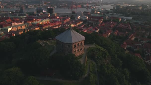 Skansen Kronan Göteborgu Szwecja Przez Drone — Wideo stockowe
