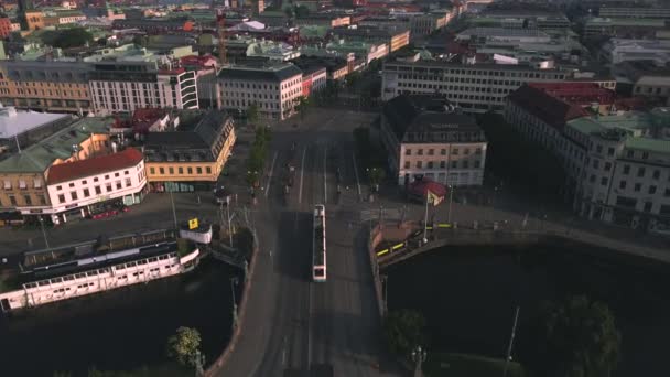 Гётеборгский Трамвай Швеции — стоковое видео