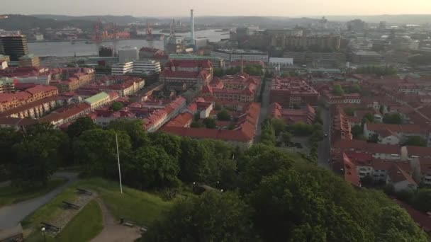 Skansen Kronan Göteborg Zweden Door Drone — Stockvideo