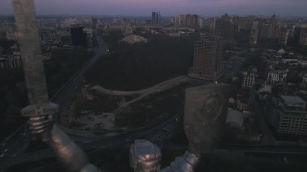 Monumento Pátria Kiev Ucrânia Por Drone — Vídeo de Stock