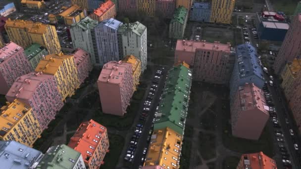 Comfort Stad Kiev Oekraïne Door Drone — Stockvideo