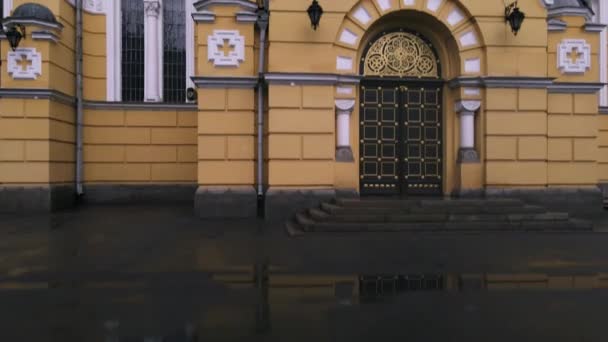 Volodymyr Cathedral Kiev Oekraïne Door Drone — Stockvideo
