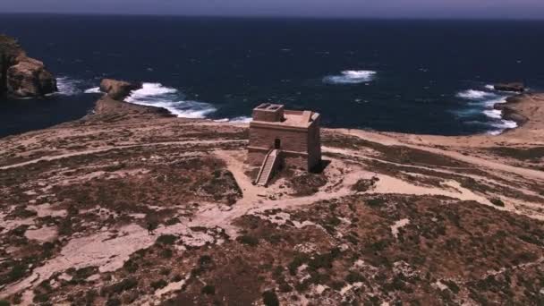 Torre Dwejra Gozo Malta Por Drone — Vídeo de Stock