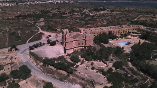 Selmun Palace Malta Drone — Stock Video