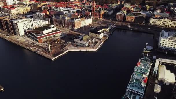 Views Helsingborg Sweden Drone — Stok Video