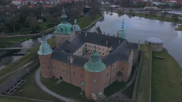 Castillo Kalmar Suecia Por Drone — Vídeos de Stock