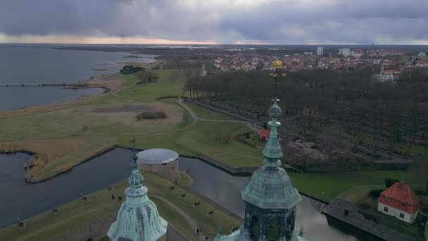 Kalmar Kastély Svédországban Drone — Stock videók