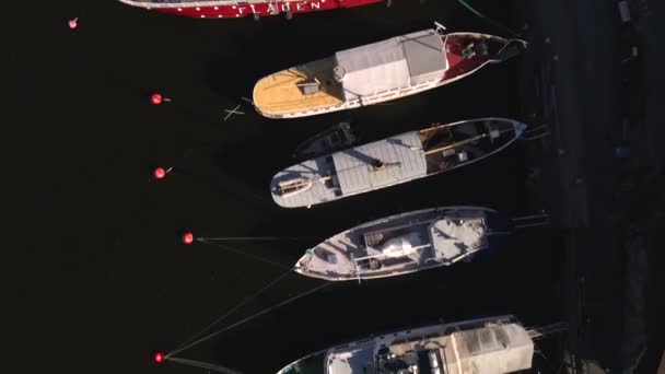 Barcos Stockholm Suecia Por Drone — Vídeo de Stock