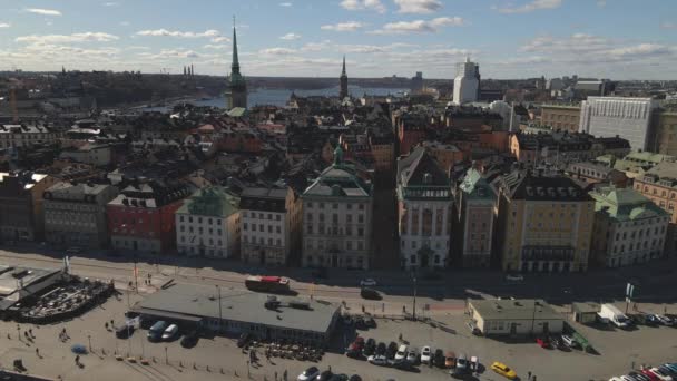 Gamla Stan Estocolmo Suécia Por Drone — Vídeo de Stock