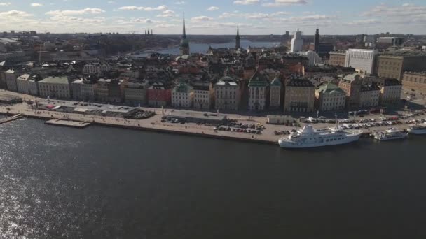 Gamla Stan Estocolmo Suécia Por Drone — Vídeo de Stock
