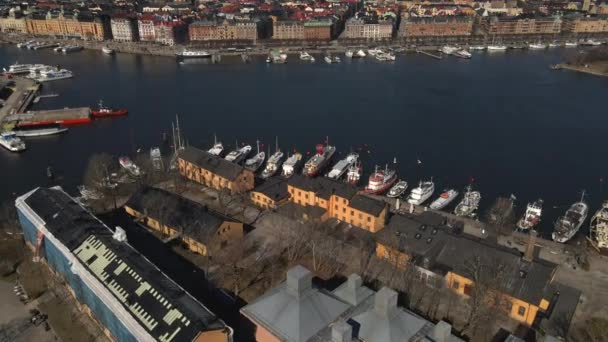 Skeppsholmen Стокгольме Швеция Помощью Дрона — стоковое видео