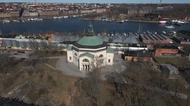 Skeppsholmen Sztokholmie Szwecja Przez Drone — Wideo stockowe