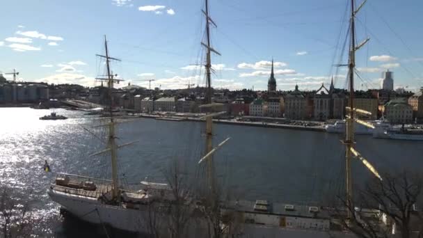 Stockholm Svédország Által Drone — Stock videók