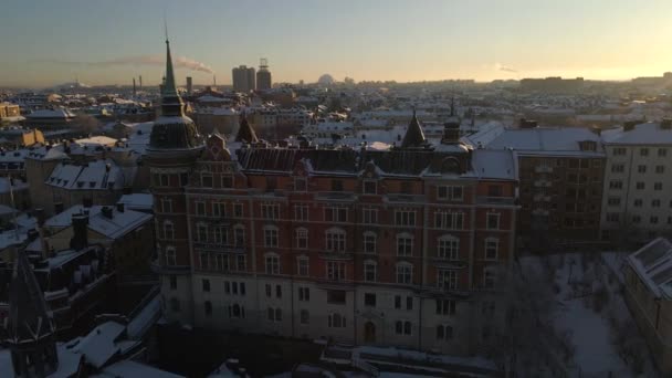 Invierno Estocolmo Suecia Por Drone — Vídeos de Stock