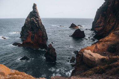 Portekiz, Madeira 'daki Ponta de Sao Lourenco Yürüyüş alanında Goril Kayası
